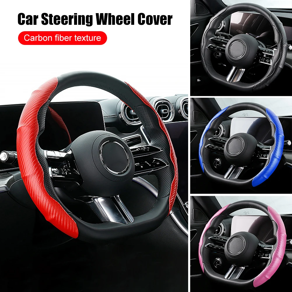 Universal Steering Wheel Cover 38cm/15inch Carbon Fiber ABS Cover Non-Slip Steering Wheel Booster Car Decor Interior Accessories
Universal Steering Wheel Cover 38cm/15inch Carbon Fiber ABS Cover Non-Slip Steering Wheel Booster Car Decor Interior Accessories