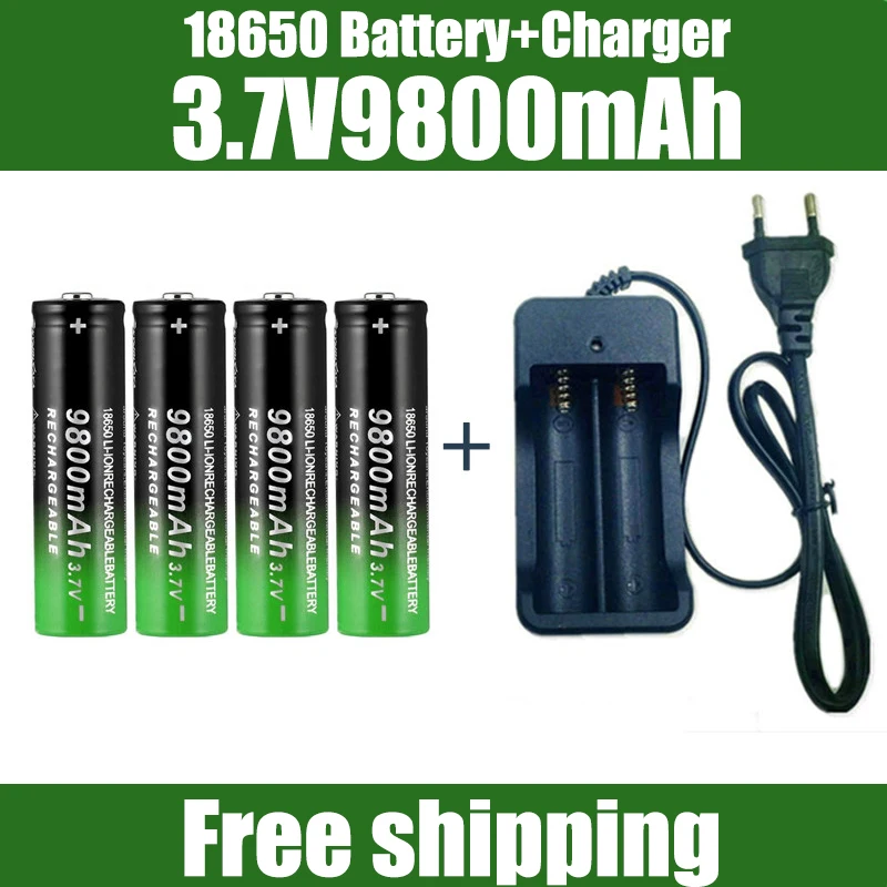 18650 Battery Rechargeable Battery 3.7V 18650 9800mAh Capacity Li-ion Rechargeable Battery For Flashlight Torch Battery+Charger
18650 Battery Rechargeable Battery 3.7V 18650 9800mAh Capacity Li-ion Rechargeable Battery For Flashlight Torch Battery+Charger