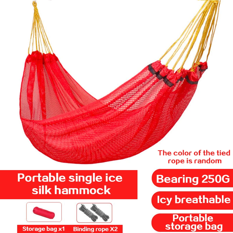 SCARFAR Hunting Sleeping Swing Outdoor Hammock Portable Garden Sports Home Travel Camping Swing Single Ice Silk Mesh Bed Hammock
SCARFAR Hunting Sleeping Swing Outdoor Hammock Portable Garden Sports Home Travel Camping Swing Single Ice Silk Mesh Bed Hammock