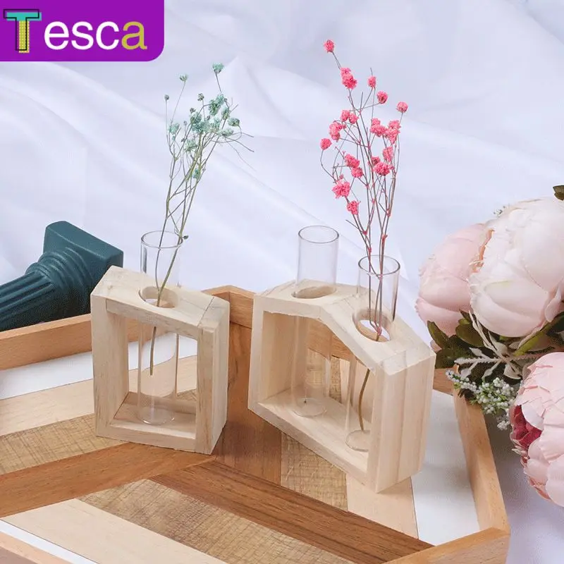 Home Decor Vases Crystal Glass Test Tube Flower Vase In Wooden Stand Flower Pots For Hydroponic Plants Home Garden Decoration
Home Decor Vases Crystal Glass Test Tube Flower Vase In Wooden Stand Flower Pots For Hydroponic Plants Home Garden Decoration