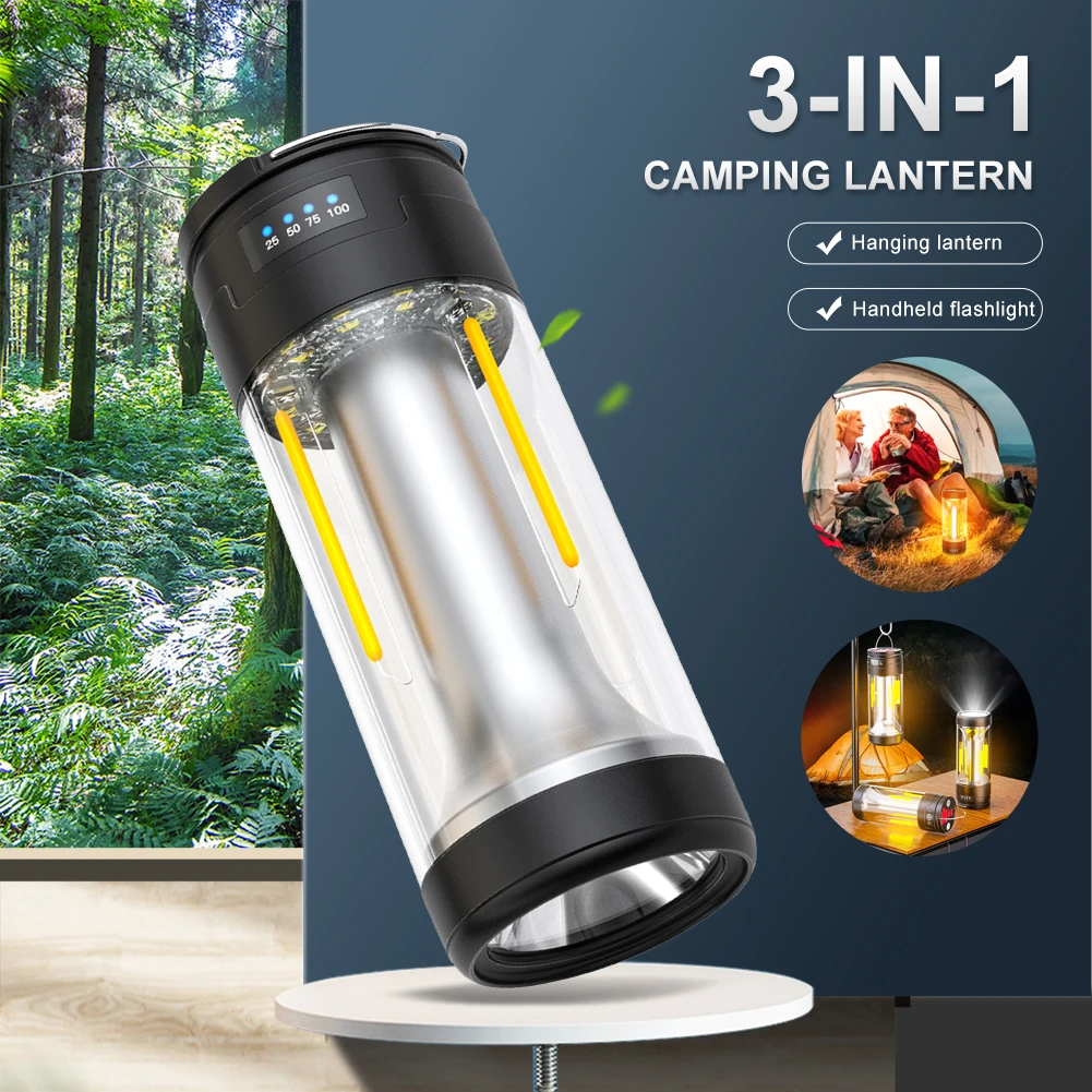 Portable Camping Lantern USB Rechargeable LED Camping Lamp Power Bank 4 Mode Handheld Flashlight Torch for Outdoor Hiking Travel
Portable Camping Lantern USB Rechargeable LED Camping Lamp Power Bank 4 Mode Handheld Flashlight Torch for Outdoor Hiking Travel