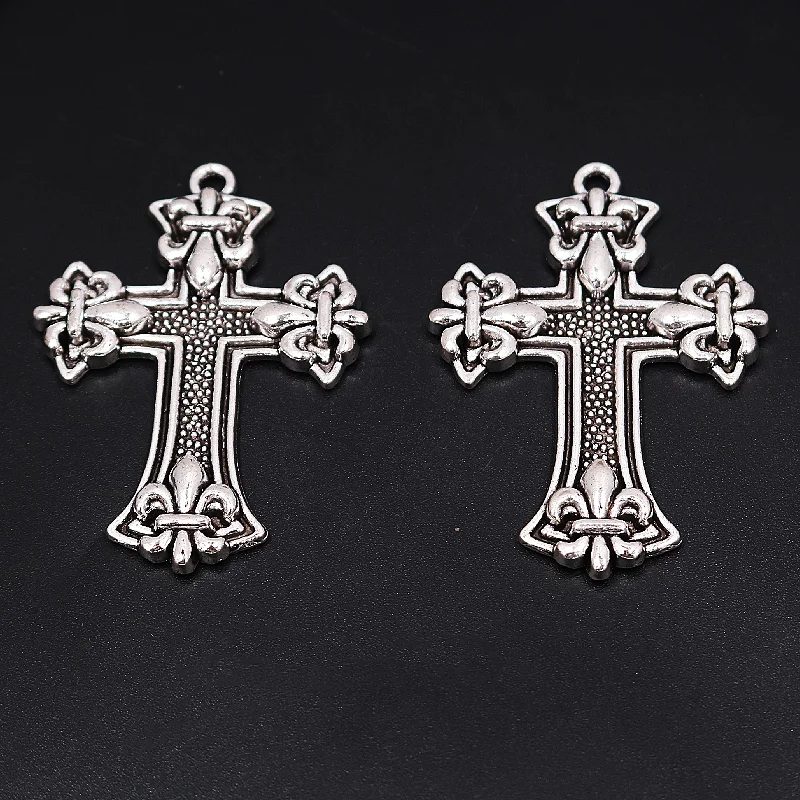 3pcs Silver Plated Vintage Spearhead Cross Metal Pendant DIY Charm Necklace Earrings Jewelry Crafts Making 49*37mm M1302
3pcs Silver Plated Vintage Spearhead Cross Metal Pendant DIY Charm Necklace Earrings Jewelry Crafts Making 49*37mm M1302