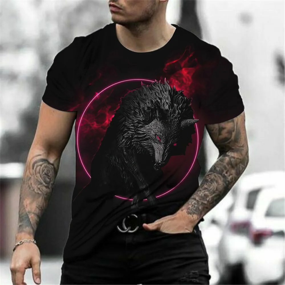Men's Wolf Print T-Shirt Beast Pattern Men's T-Shirts Trend Outdoor Casual Short Sleeve 2023 New Round Neck Oversized Men's Tops 
Men's Wolf Print T-Shirt Beast Pattern Men's T-Shirts Trend Outdoor Casual Short Sleeve 2023 New Round Neck Oversized Men's Tops