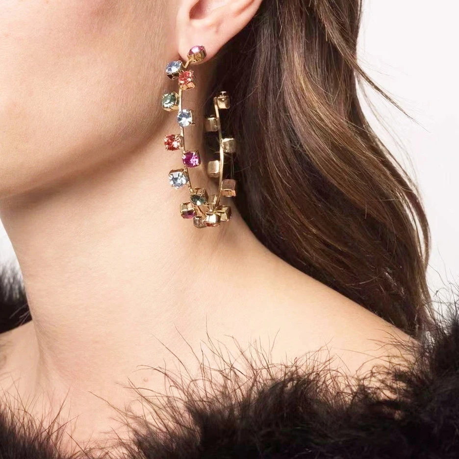 2022 New Rhinestone Hoop Earrings Fashion Jewelry Party Wedding Accessories Women Statement Earrings for Women Luxury Jewelry
2022 New Rhinestone Hoop Earrings Fashion Jewelry Party Wedding Accessories Women Statement Earrings for Women Luxury Jewelry