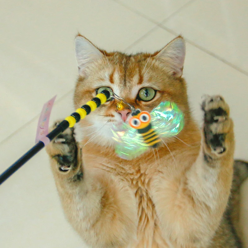 1Pc Cat Teaser Toy Honeybee Kitten Teaser Stick Cat Relieve Boredom Interactive Toys Pet Toys Cat Pet Supplies
1Pc Cat Teaser Toy Honeybee Kitten Teaser Stick Cat Relieve Boredom Interactive Toys Pet Toys Cat Pet Supplies