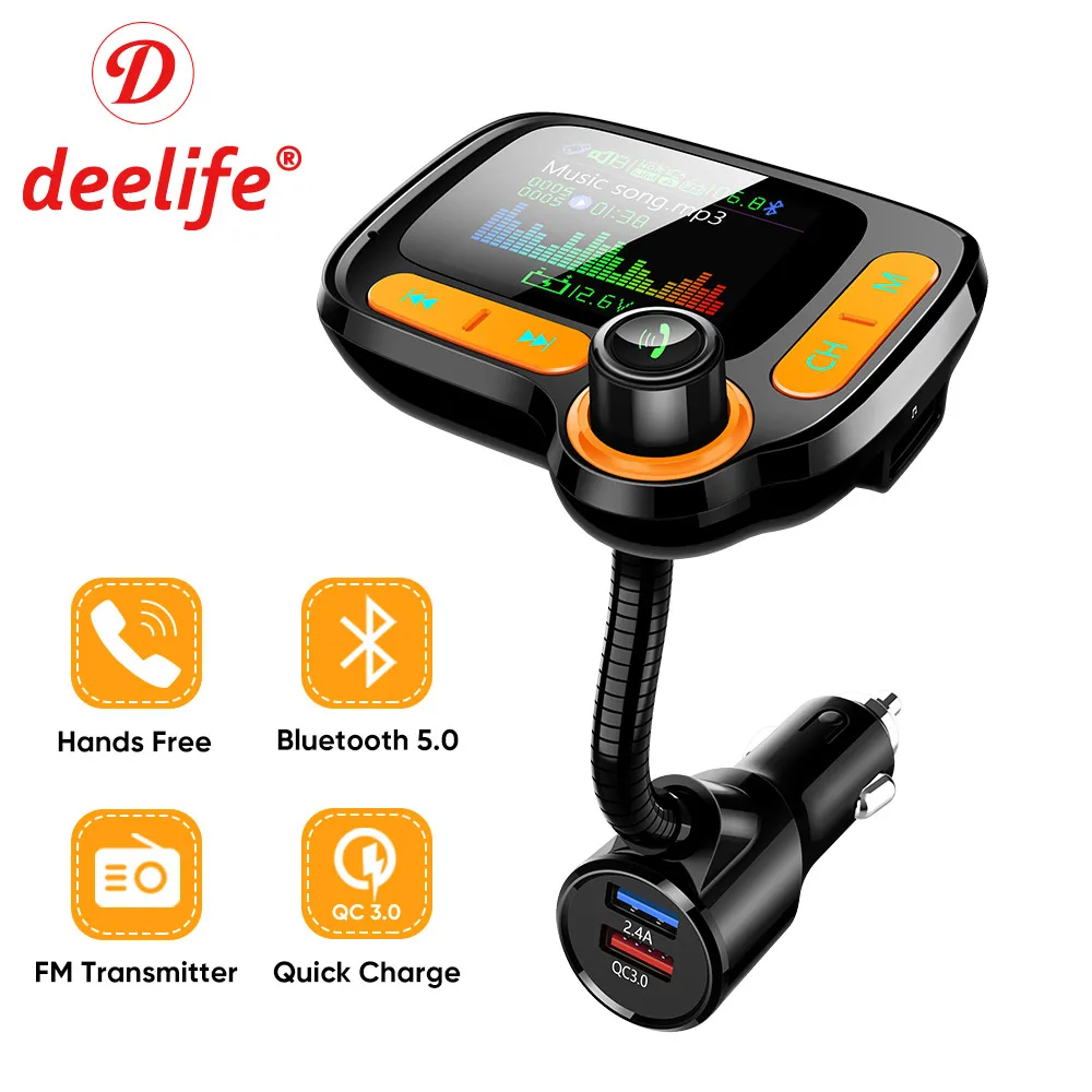 FM Transmitter Modulator with Bluetooth for Car MP3 Player Auto Handsfree Kit QC 3.0 USB Fast Charger
FM Transmitter Modulator with Bluetooth for Car MP3 Player Auto Handsfree Kit QC 3.0 USB Fast Charger
