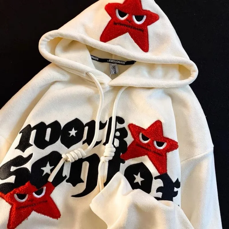 Women Letter Embroidery Sweatshirts New Vintage Street Five-pointed Star Long Sleeve Hoodie Harajuku Casual Loose Pullovers Tops
Women Letter Embroidery Sweatshirts New Vintage Street Five-pointed Star Long Sleeve Hoodie Harajuku Casual Loose Pullovers Tops