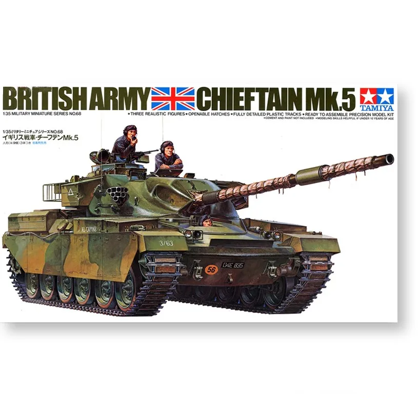 TAMIYA MODEL 1/35 SCALE military models #35068 British Chieftain Mk.5 Tank
TAMIYA MODEL 1/35 SCALE military models #35068 British Chieftain Mk.5 Tank