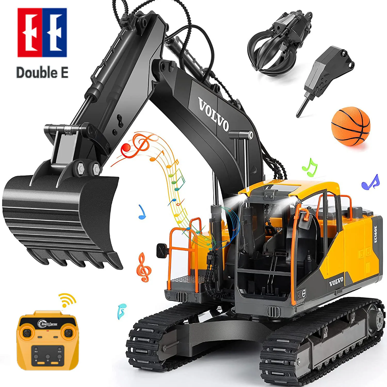Экскаватор на радиоуправлении Double E E598 17 каналов 1:16 игрушки Инженерная машина