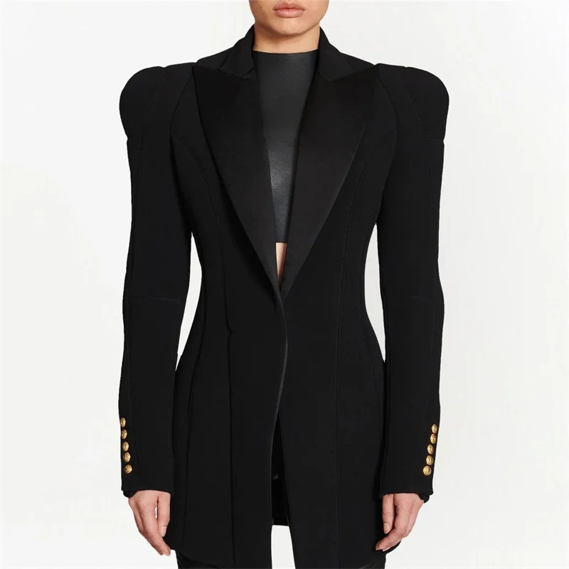 

Women's Blazers 2023 Autumn New in Korean Fashion Spliced Women's Jacket High Quality Long Sleeved Top Wool Blend Coat y2k traf