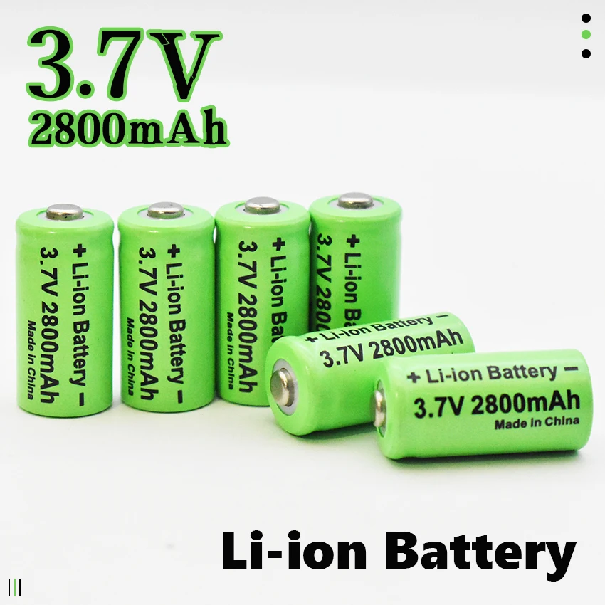 2021 original 3.7V 2800mAh Lithium Li-ion 16340 Battery CR123A Rechargeable Batteries CR123 for Laser Pen LED
2021 original 3.7V 2800mAh Lithium Li-ion 16340 Battery CR123A Rechargeable Batteries CR123 for Laser Pen LED