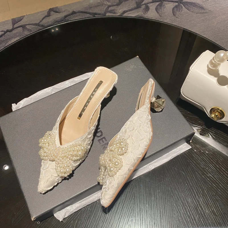 Women Pumps Shoes Pointed Toe Female Casual Outdoor Sandals String Bead Butterfly-knot Ladies Med Heels Slippers Slides Mules
Women Pumps Shoes Pointed Toe Female Casual Outdoor Sandals String Bead Butterfly-knot Ladies Med Heels Slippers Slides Mules