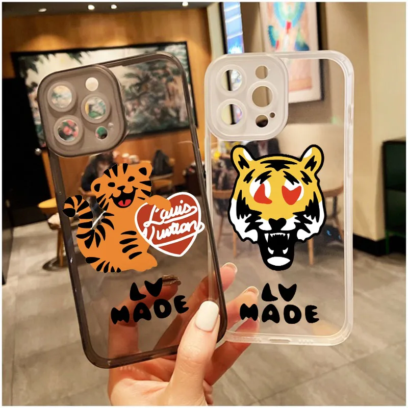

NIGO Street Trend Culture Brand HUMAN MADE Tiger Soft Phone Case For iPhone 15ProMax 14 13mini 12Pro 11 XSMax XR SE 8Plus Cover