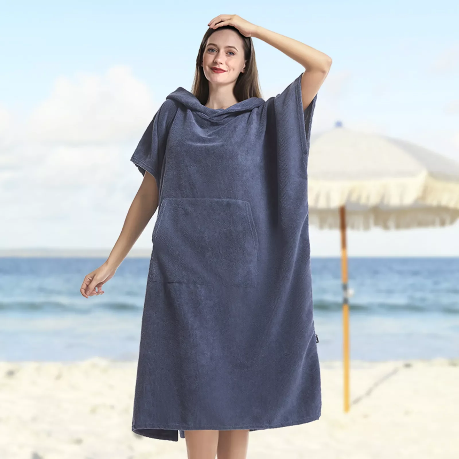 Changing Robe Towel Poncho Surf Short Sleeve Bath Robe with Hooded Quick Dry Microfiber Towelling for Men and Women
Changing Robe Towel Poncho Surf Short Sleeve Bath Robe with Hooded Quick Dry Microfiber Towelling for Men and Women