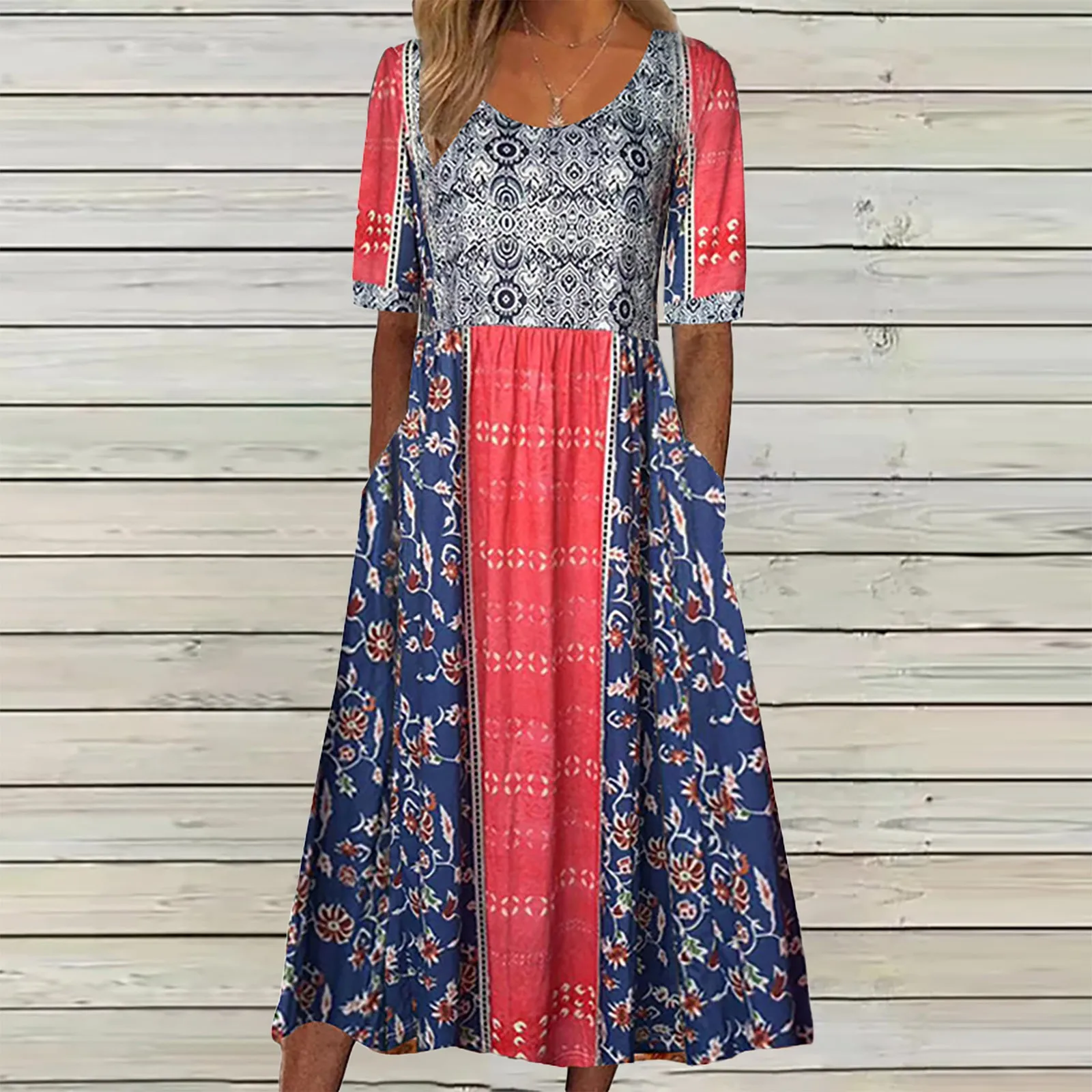 Women Boho Long Dress Vintage Print Summer Round Neck Elastic Waist Pleated Maxi Dresses 2023 Holiday Short Sleeve A-line Robe
Women Boho Long Dress Vintage Print Summer Round Neck Elastic Waist Pleated Maxi Dresses 2023 Holiday Short Sleeve A-line Robe