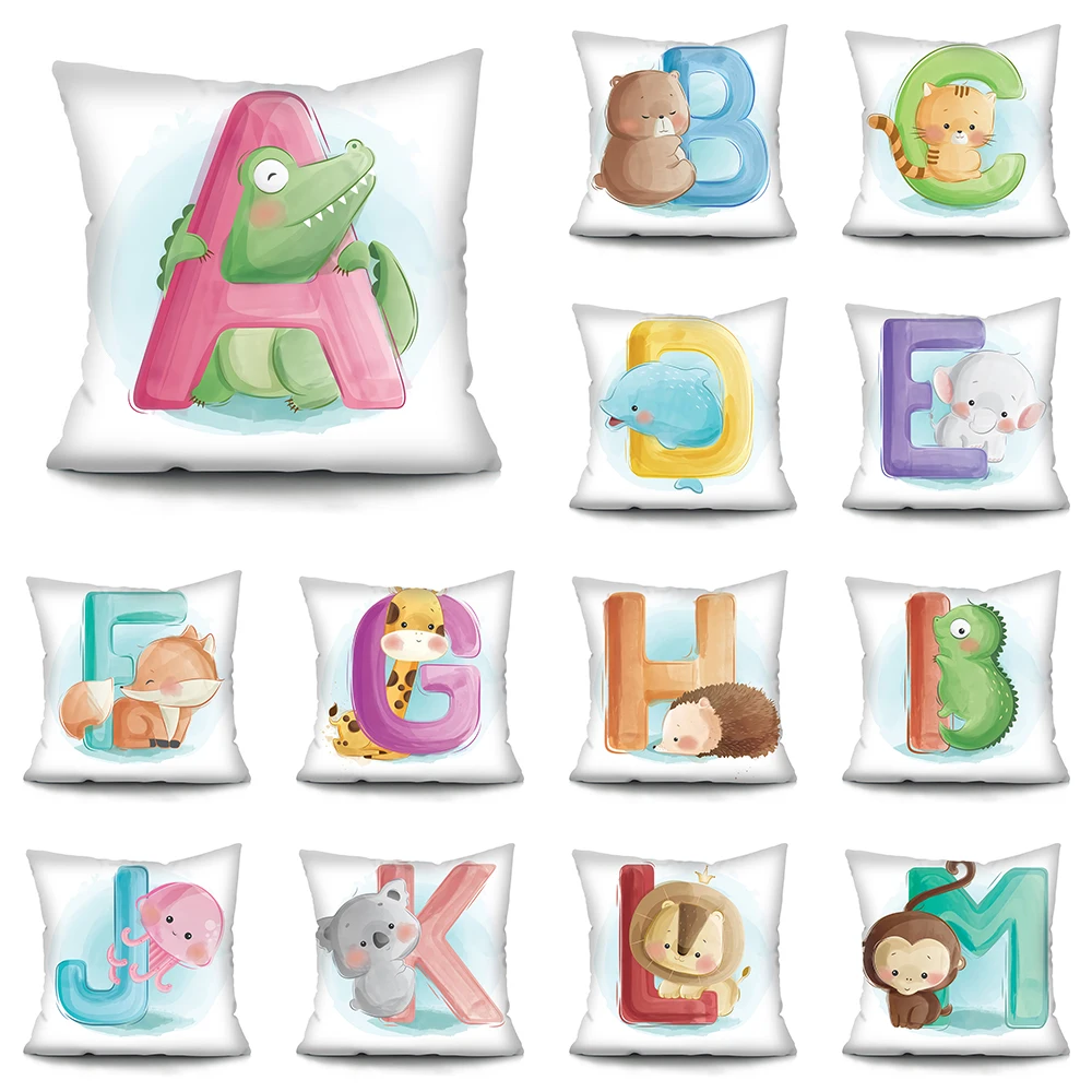 Cartoon Alphabet Pillowcase Peach Skin Pillowcase Car Sofa Home Decor Pillowcase
Cartoon Alphabet Pillowcase Peach Skin Pillowcase Car Sofa Home Decor Pillowcase