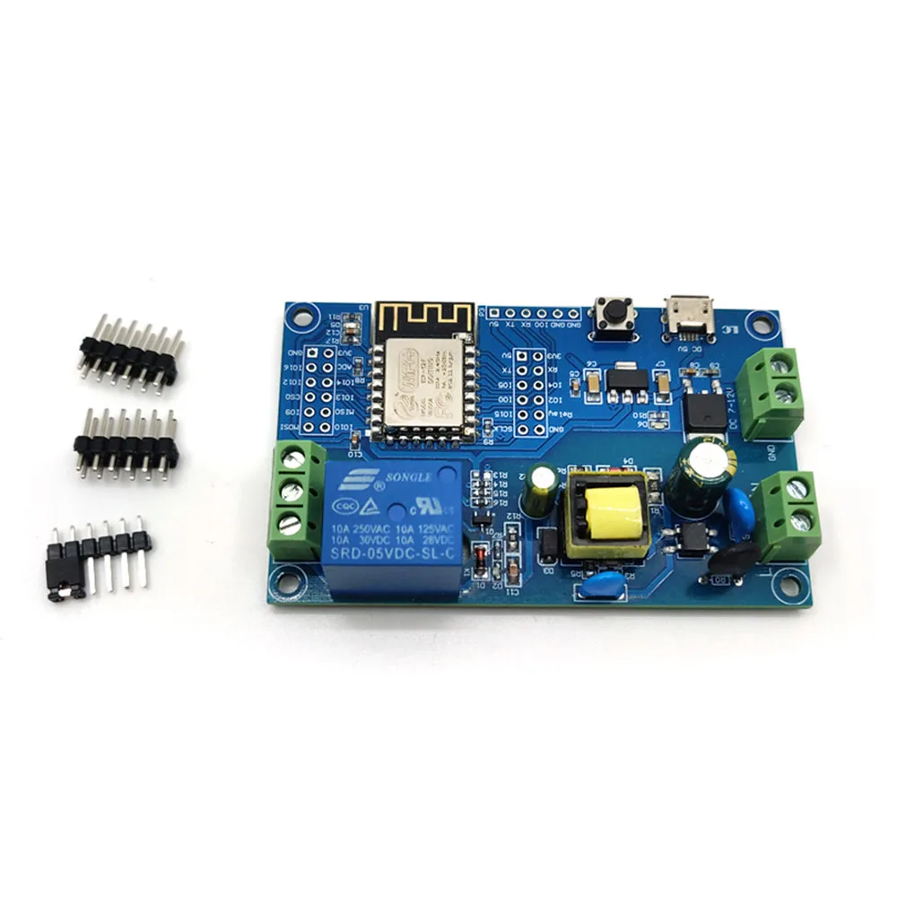 ESP8266 WIFI Wireless Relay Module ESP-12F AC90-250V/DC7-12V/USB5V Power Supply Development Board Remote Control Smart Home
ESP8266 WIFI Wireless Relay Module ESP-12F AC90-250V/DC7-12V/USB5V Power Supply Development Board Remote Control Smart Home