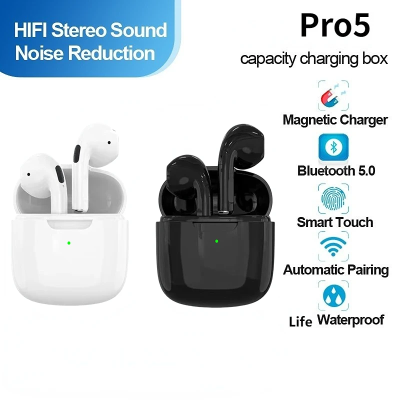 Pro5 TWS Wireless Headphones Bluetooth Earphones Stereo Headset Pods-Pro 5 Earbuds With Microphones For IPhone Android Phones
Pro5 TWS Wireless Headphones Bluetooth Earphones Stereo Headset Pods-Pro 5 Earbuds With Microphones For IPhone Android Phones