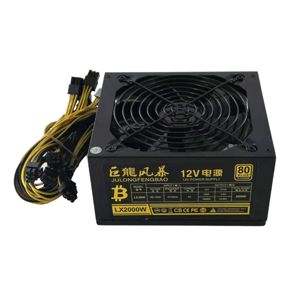 2000W 10x6PIN Desktop Computer Miner Power Supply for ETH BTC Miner Machine ATX Mining Bitcoin Power Supply for Antminer Rig
2000W 10x6PIN Desktop Computer Miner Power Supply for ETH BTC Miner Machine ATX Mining Bitcoin Power Supply for Antminer Rig
