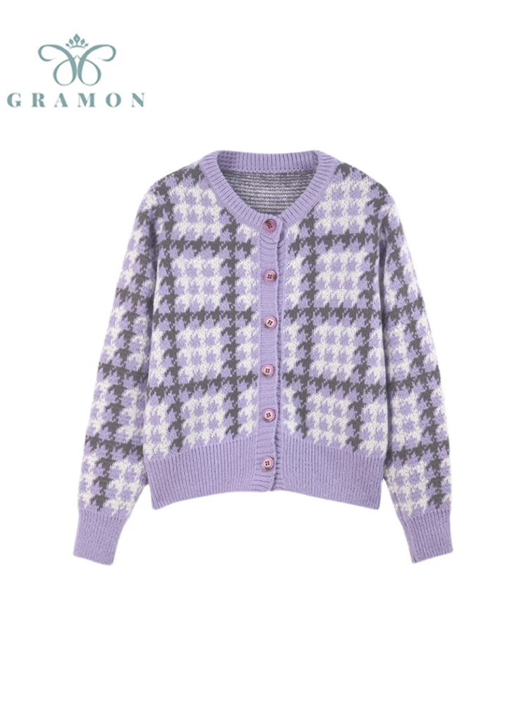 Casual Crew Neck Women Button Houndstooth Cardigan 2022 Long Sleeve Sweater Autumn Winter Knitted Loose Oversized Jumper Vintage
Casual Crew Neck Women Button Houndstooth Cardigan 2022 Long Sleeve Sweater Autumn Winter Knitted Loose Oversized Jumper Vintage