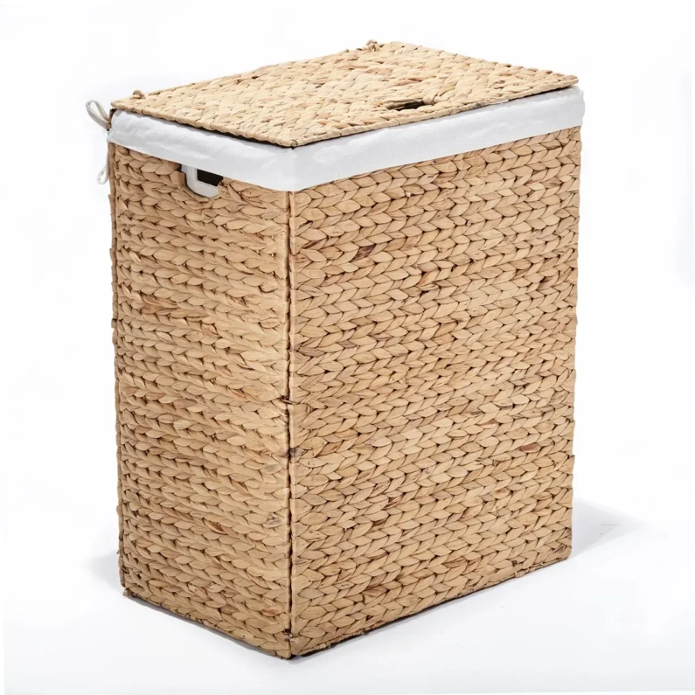 Lidded Foldable Water Hyacinth Laundry Basket with Washable Liner Laundry Storage & Organization 
Lidded Foldable Water Hyacinth Laundry Basket with Washable Liner Laundry Storage & Organization