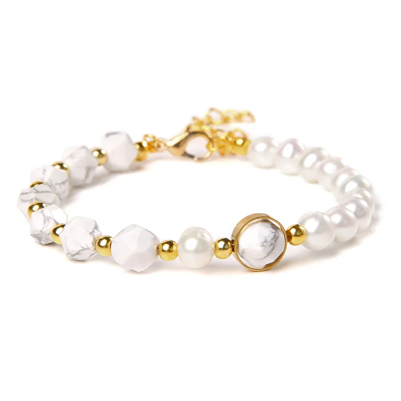 Design Natural Pearl Bracelet 8mm Turquoises Gold Chain Bracelets Trendy Wedding Party Energy Bracelet for Women Jewelry Gift
Design Natural Pearl Bracelet 8mm Turquoises Gold Chain Bracelets Trendy Wedding Party Energy Bracelet for Women Jewelry Gift