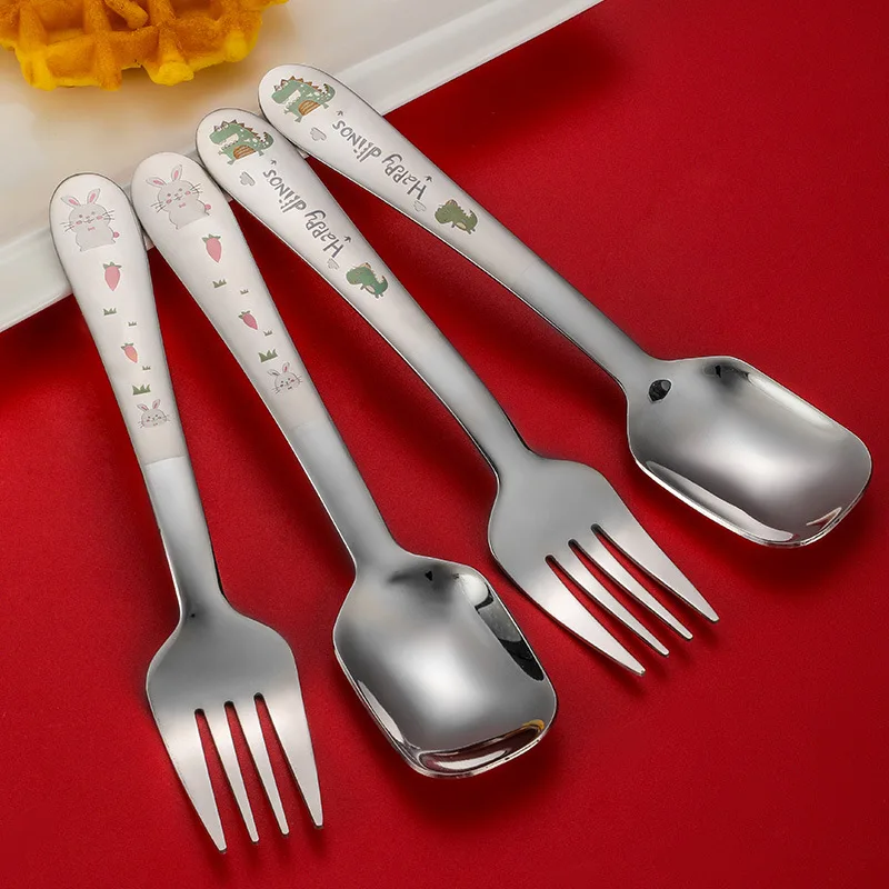 304 Stainless Steel Children's Tableware Set, Baby Eating Spoon Fork with Box, Cartoon Printing, Creative
304 Stainless Steel Children's Tableware Set, Baby Eating Spoon Fork with Box, Cartoon Printing, Creative