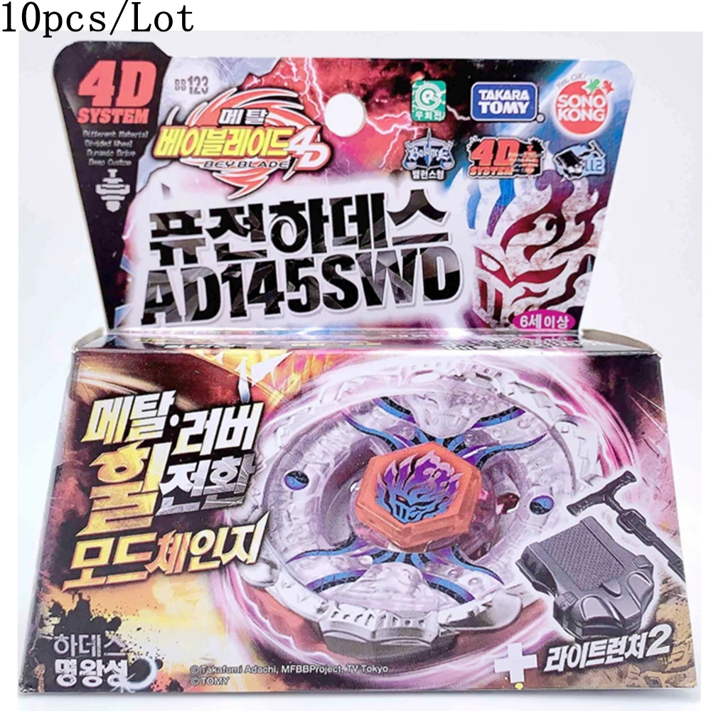 Оптовая продажа 2022, 10 шт./лот, TAKARA TOMY METAL BEYBLADE BB-123 4D Fusion Hades AD145SWD + пусковое устройство как детские игрушки на день
Оптовая продажа 2022, 10 шт./лот, TAKARA TOMY METAL BEYBLADE BB-123 4D Fusion Hades AD145SWD + пусковое устройство как детские игрушки на день
