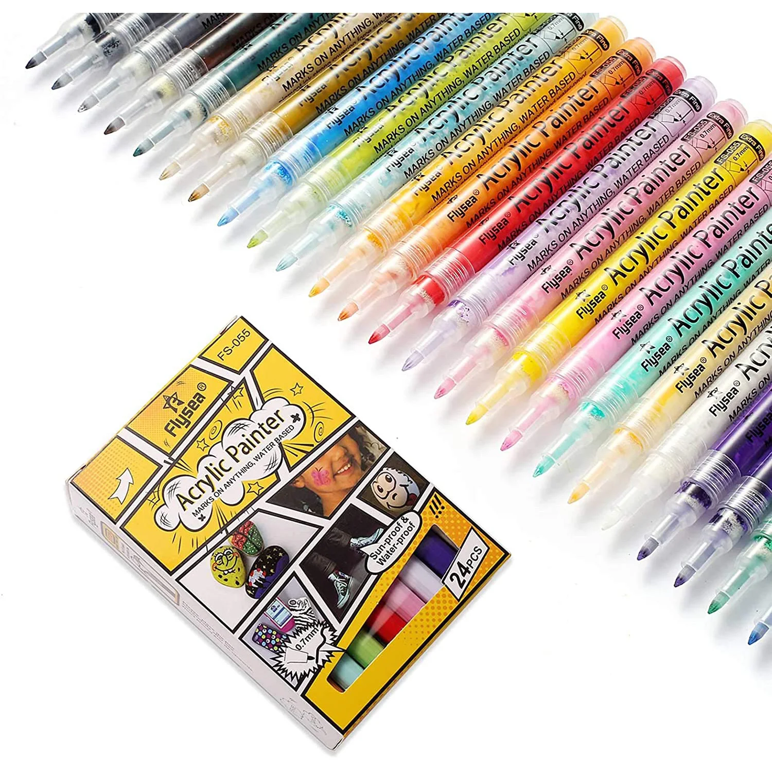 24 Colors Acrylic Paint Marker Pens Extra Fine Tip Paint Pens for Rock Painting Canvas Wood Glass Craft Supplies Fabric Metal
24 Colors Acrylic Paint Marker Pens Extra Fine Tip Paint Pens for Rock Painting Canvas Wood Glass Craft Supplies Fabric Metal