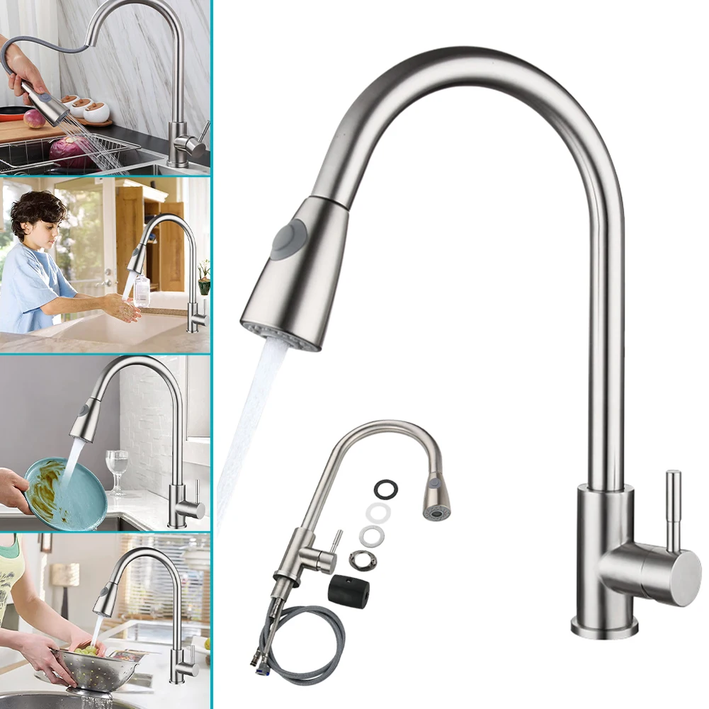 Pull Down Sprayer Faucet Electroplating 304 Stainless Steel Single Handle Pull Out Faucet Mixer Cold And Hot Water Deck Mounted
Pull Down Sprayer Faucet Electroplating 304 Stainless Steel Single Handle Pull Out Faucet Mixer Cold And Hot Water Deck Mounted