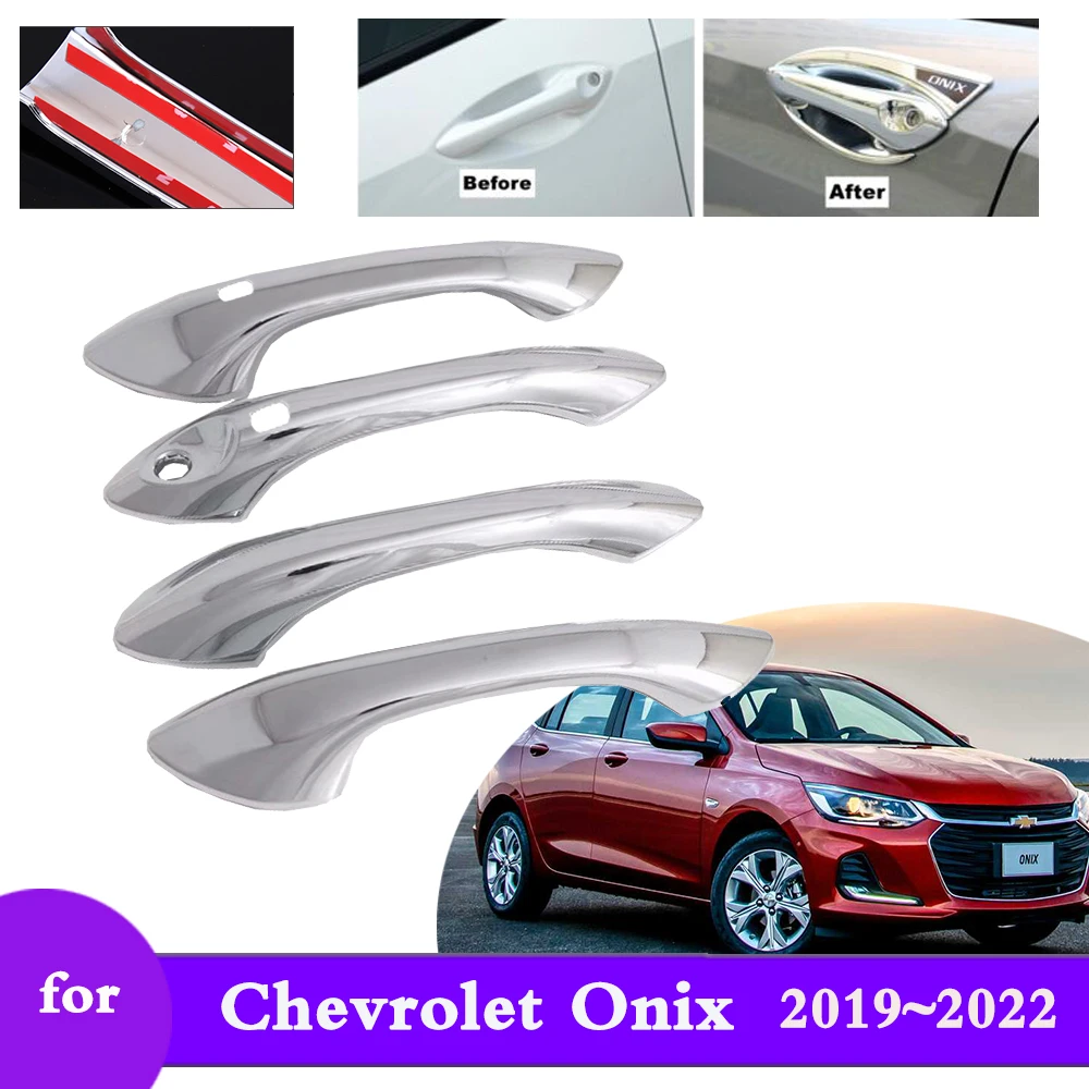 

Chrome Outer Door Handle Cover for Chevrolet Onix II 2019 2020 2021 2022 Car External Protective Film Accessories Stickers Trim