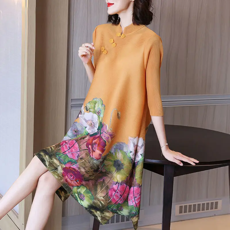Women dress Summer and autumn national style collar ancient blonde pleated dress broad lady simple slimming long paragraph dress
Women dress Summer and autumn national style collar ancient blonde pleated dress broad lady simple slimming long paragraph dress