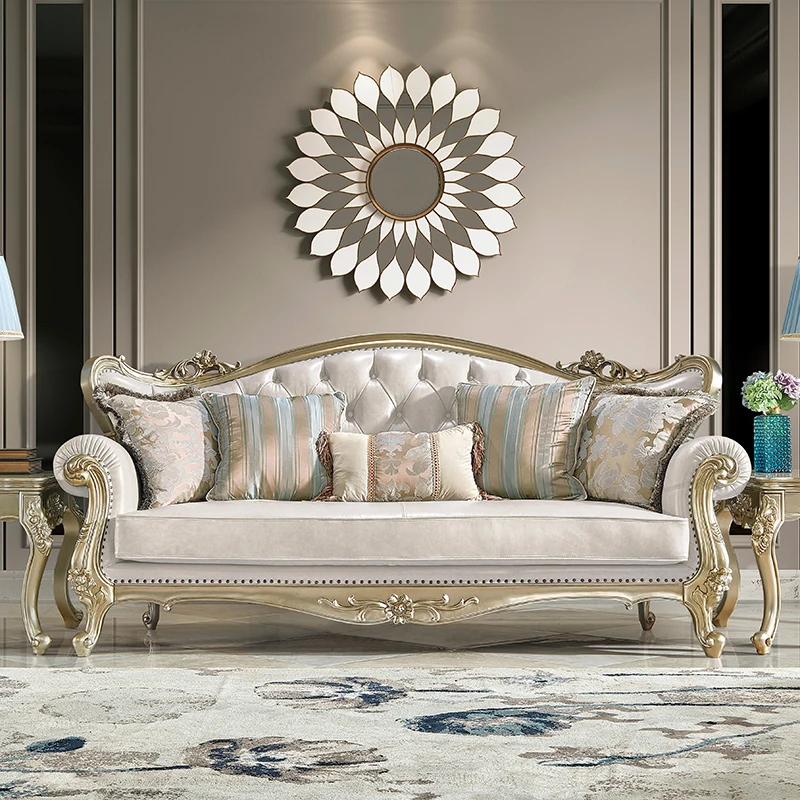 American Style Light Luxury Leather Sofa Style First Layer Cowhide Wood Whole House Simple European Living French Solid Fabric
American Style Light Luxury Leather Sofa Style First Layer Cowhide Wood Whole House Simple European Living French Solid Fabric