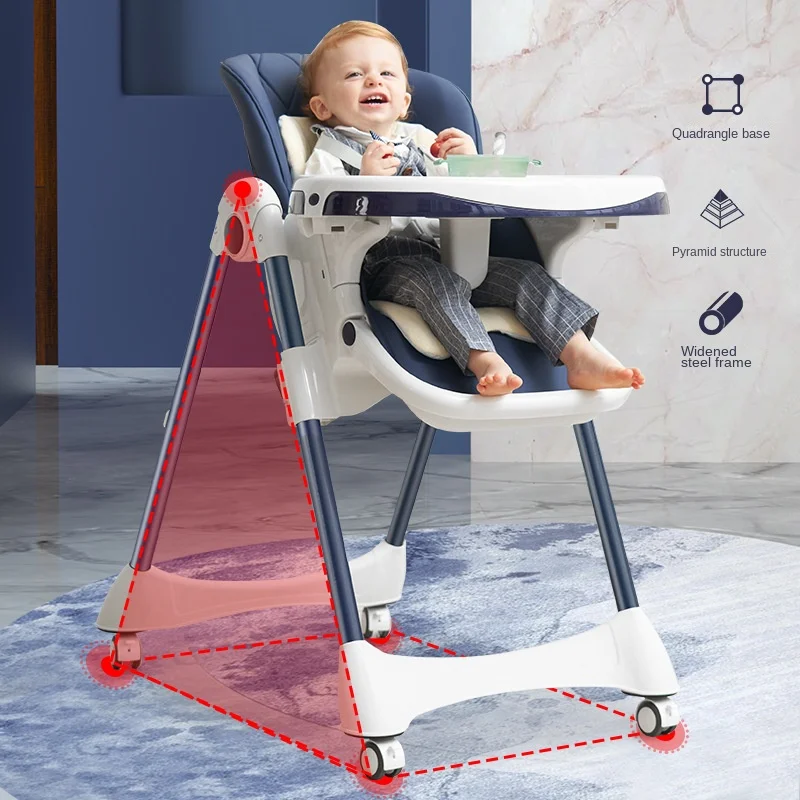 

Portable Foldable Baby Dining Chair Installation Free Household Cartoon Children's Dining Chair Can Sit and Lie Feeding Chair