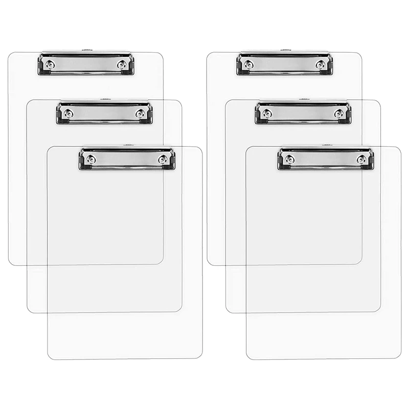 6 Pack Plastic Transparent Clipboards Strong 12.5 x 8.8 Inch Clip Boards Board Clips Writing Pad
6 Pack Plastic Transparent Clipboards Strong 12.5 x 8.8 Inch Clip Boards Board Clips Writing Pad
