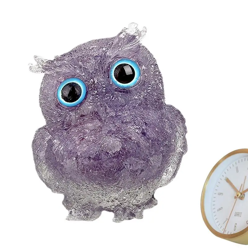 

Crystal Owl Statue Small Attractive Crystal Owl Decor Home Decor Accessories 3D Realistic Appearance Handmade Art Display Craft