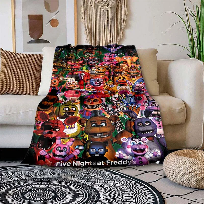 

Horror Game Movie Blanket F-Five Nights At F-Freddy's Vintage Gothic Soft Home Sofa Winter Bedroom Warm Travel Portable Blanket