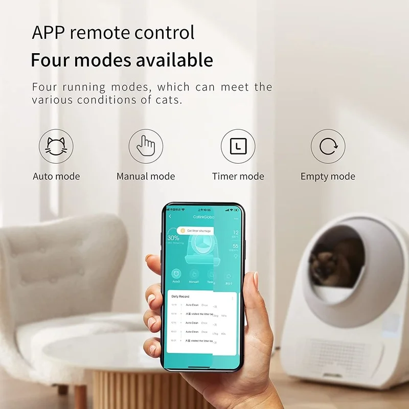 Automatic Self Cleaning Semi-closed Cat Litter Box APP Control Double Odor Removal Health Monitor 13L Smart Sandbox Cats Toilets
Automatic Self Cleaning Semi-closed Cat Litter Box APP Control Double Odor Removal Health Monitor 13L Smart Sandbox Cats Toilets
