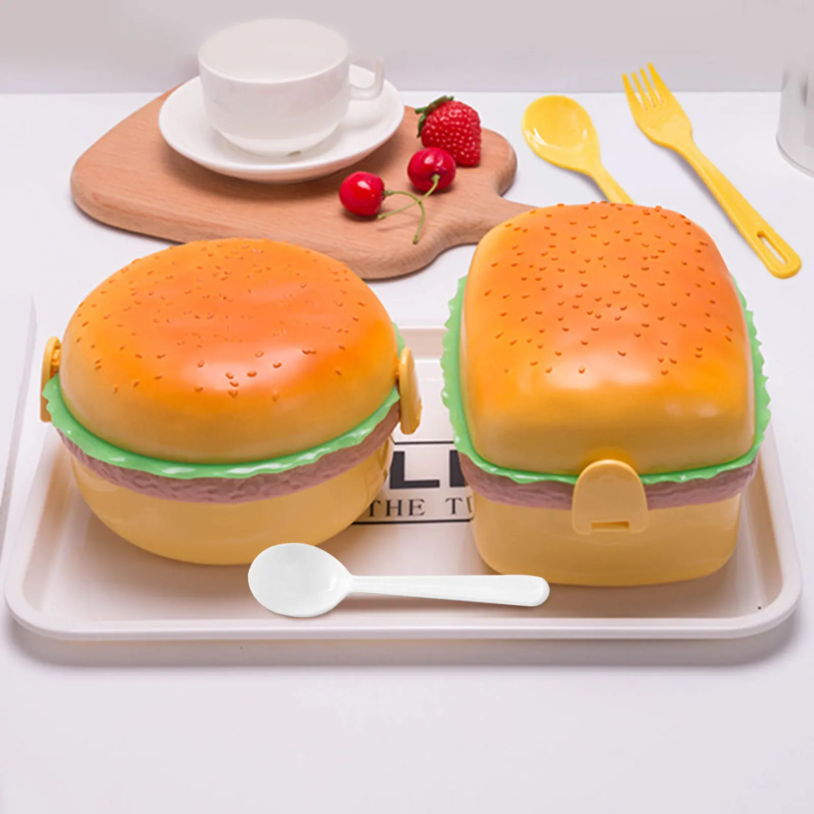 3 Tier Creative Hamburger Shape Lunch Box With Spoon Leakproof Portable Cute Food Container For Student White Collar Children
3 Tier Creative Hamburger Shape Lunch Box With Spoon Leakproof Portable Cute Food Container For Student White Collar Children