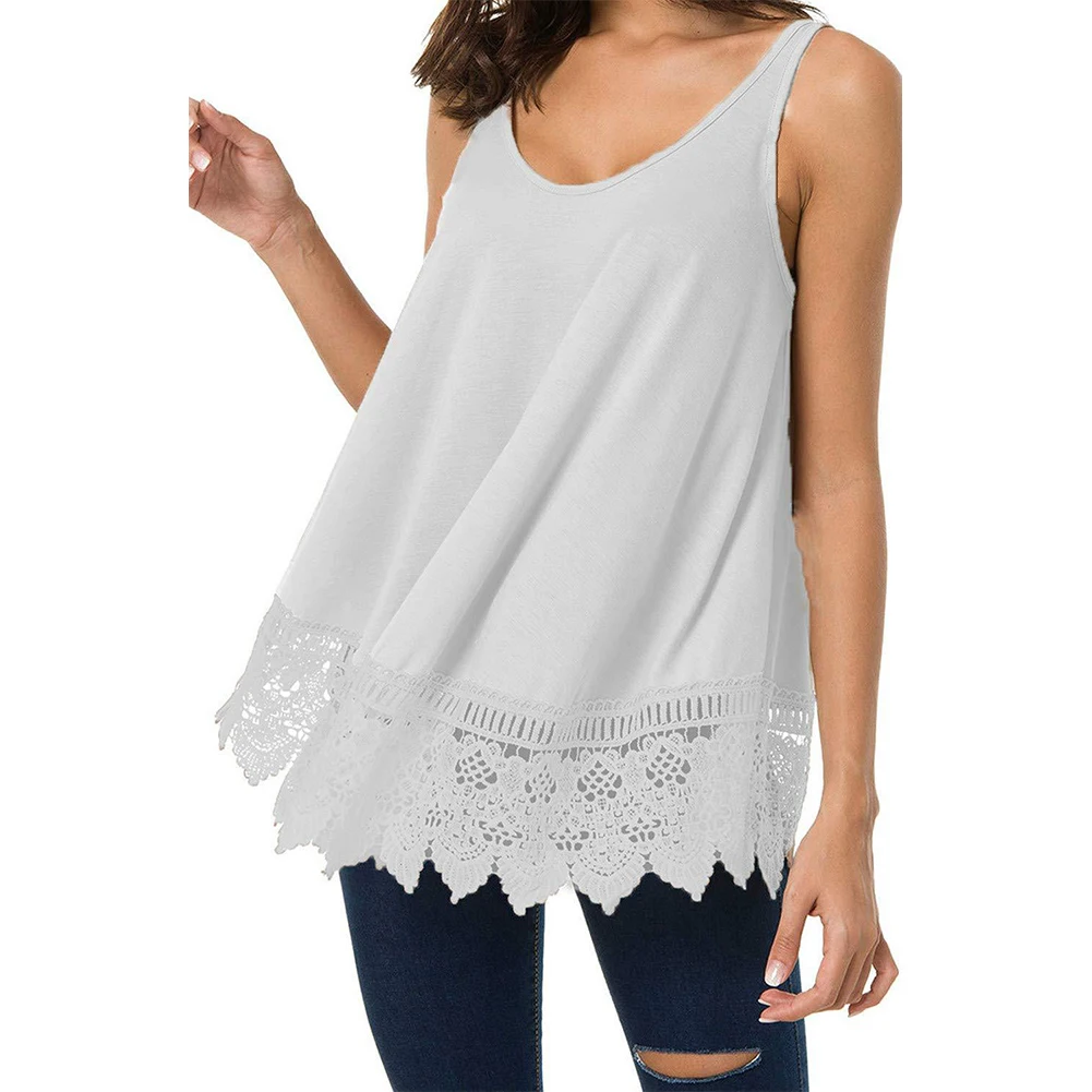 Loose Sleeveless T-shirt Vest Solid Color Top Women Casual Lace Edge T Shirts Blouse Swing Tank Top Tee Clothes For Femme
Loose Sleeveless T-shirt Vest Solid Color Top Women Casual Lace Edge T Shirts Blouse Swing Tank Top Tee Clothes For Femme
