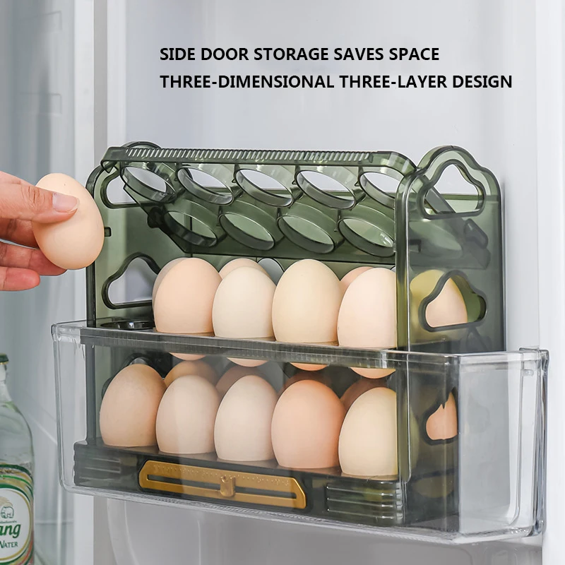 30 Grids Refrigerator Side Door Egg Box 3-layer Large Capacity Egg Storage Box Refrigerator Side Egg Tray Kitchen Accessories
30 Grids Refrigerator Side Door Egg Box 3-layer Large Capacity Egg Storage Box Refrigerator Side Egg Tray Kitchen Accessories