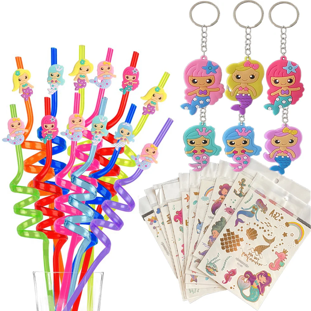 Mermaid Birthday Party Decoration Supplies Mermaid Drinking Plastic Straws Reusable Straws Mermaid Temporaty Tattoos Keychain
Mermaid Birthday Party Decoration Supplies Mermaid Drinking Plastic Straws Reusable Straws Mermaid Temporaty Tattoos Keychain