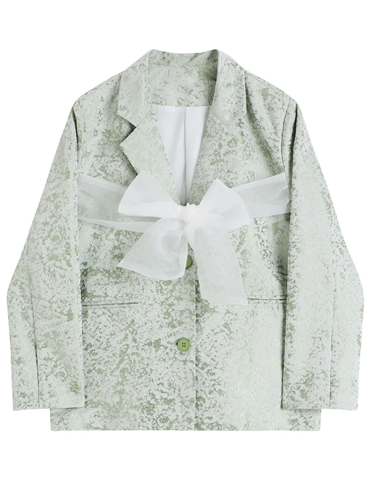High Quality Women Green Printed Organza Bow Big Size Blazer New Lapel Long Sleeve Jacket Fashion Tide Spring Autumn 2023 Feamle
High Quality Women Green Printed Organza Bow Big Size Blazer New Lapel Long Sleeve Jacket Fashion Tide Spring Autumn 2023 Feamle