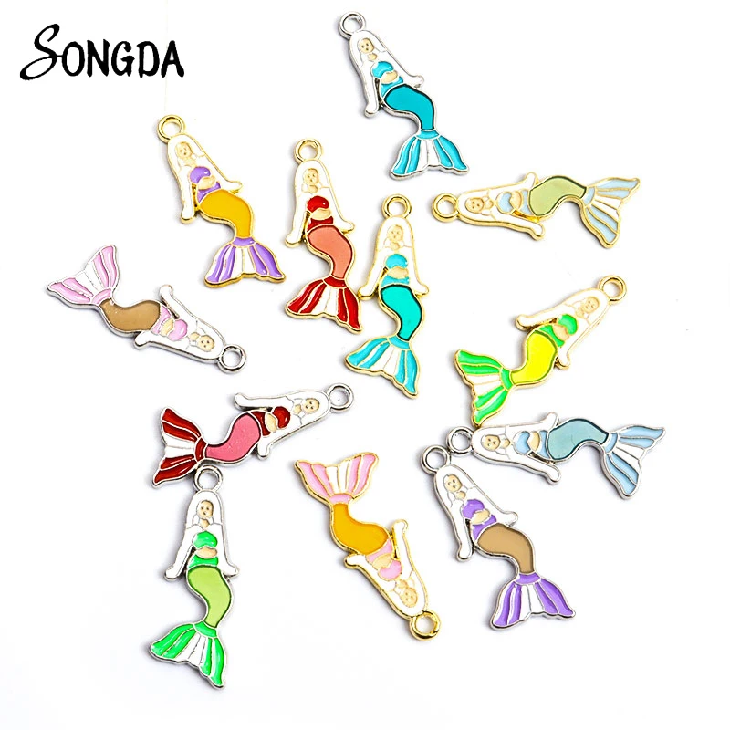 10Pcs/lot Enamel Colorful Mermaid Charms for DIY Jewelry Makings Pendant Necklace Keychain Earrings Handmade Crafts Accessories
10Pcs/lot Enamel Colorful Mermaid Charms for DIY Jewelry Makings Pendant Necklace Keychain Earrings Handmade Crafts Accessories