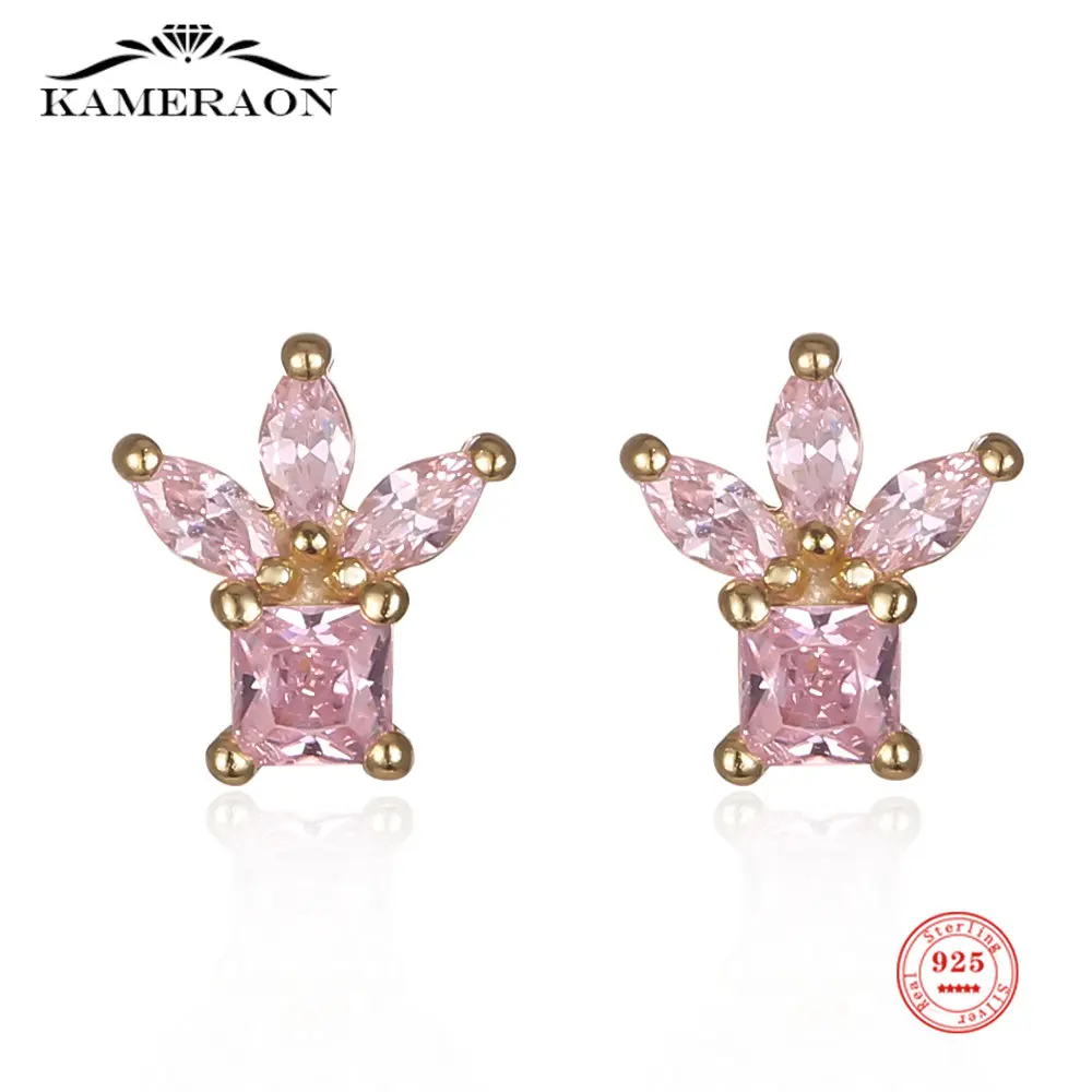 925 Sterling Silver Shiny Small Leaf Pink Zircon Stud Earrings for Women Fashion Korean Teen Ear Piercing Pendientes Jewelry
925 Sterling Silver Shiny Small Leaf Pink Zircon Stud Earrings for Women Fashion Korean Teen Ear Piercing Pendientes Jewelry