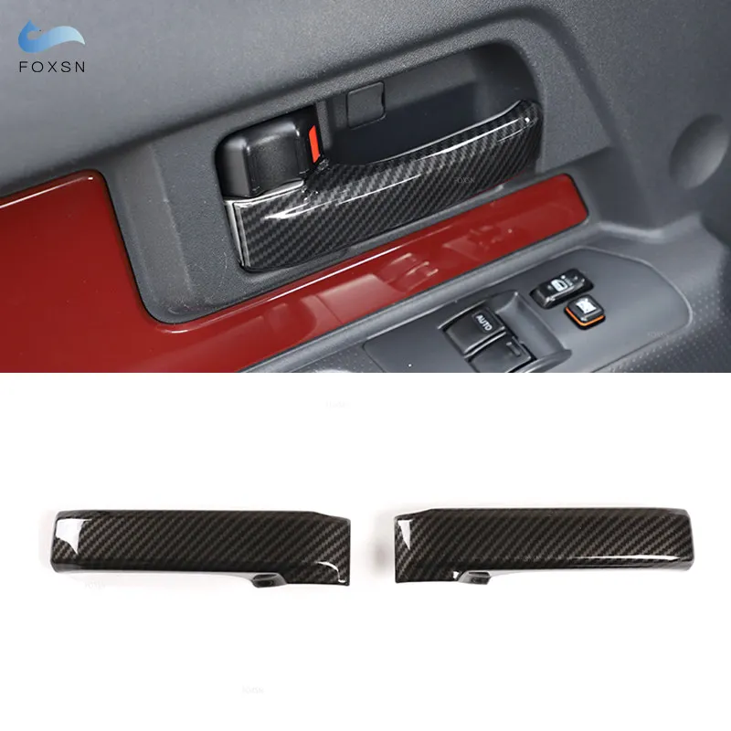 Для Toyota FJ Cruiser 2007 2008 2009 2010 - 2021 ABS углеродное волокно текстура внутренняя дверная ручка вытяжной захват крышка Защитная отделка 
Для Toyota FJ Cruiser 2007 2008 2009 2010 - 2021 ABS углеродное волокно текстура внутренняя дверная ручка вытяжной захват крышка Защитная отделка