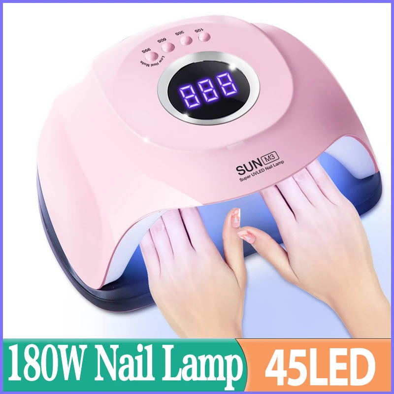 Hand Sensor Sun M3 Nail Lamp 180W 45 Beads UV LED Lamp Smart Auto Nail Dryer Professional Gel Polish Dryer Lamp
Hand Sensor Sun M3 Nail Lamp 180W 45 Beads UV LED Lamp Smart Auto Nail Dryer Professional Gel Polish Dryer Lamp