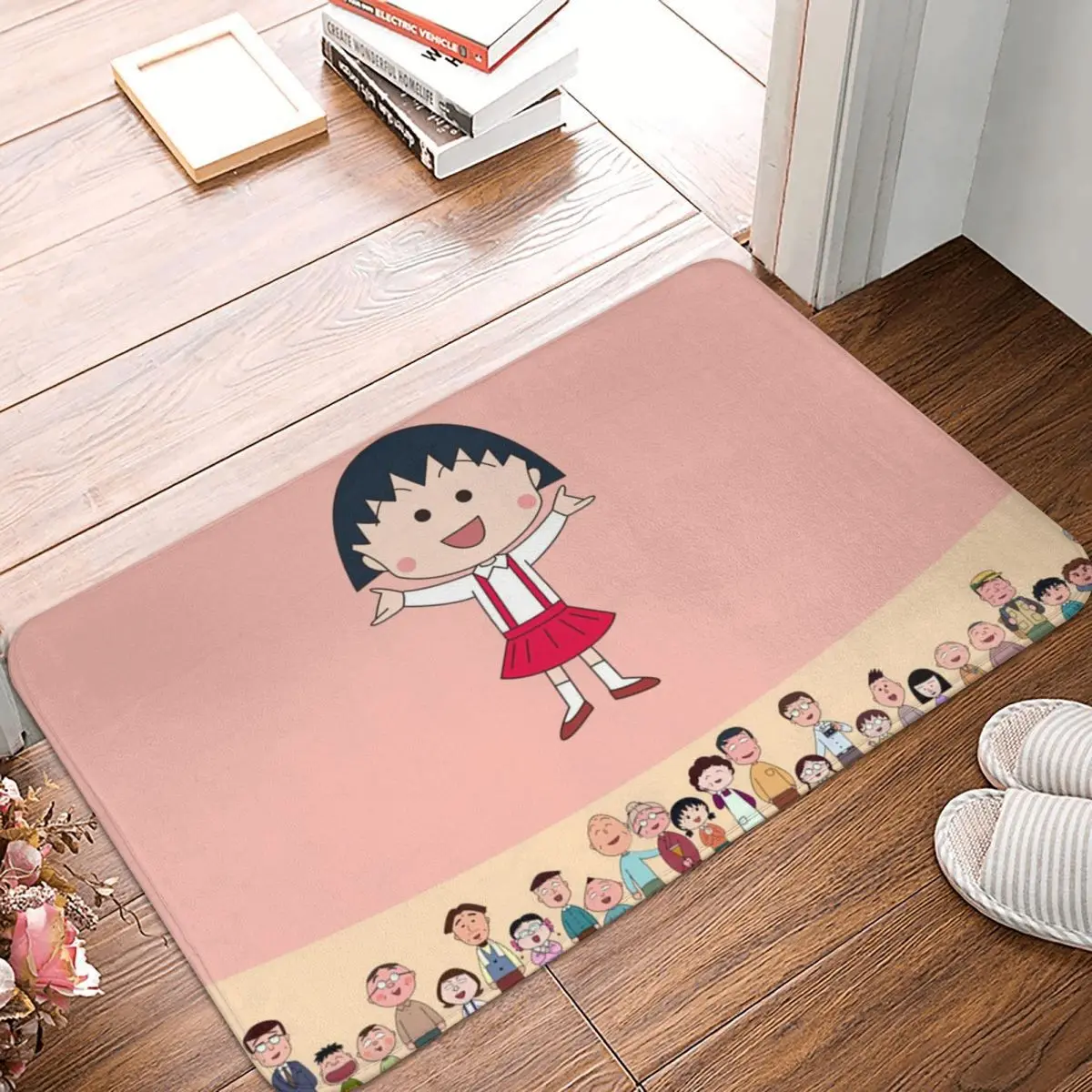 

Chibi Maruko Chan Sakura Kyoko Cartoon Animation Non-slip Doormat Kitchen Mat Characters Hallway Carpet Entrance Door Rug Home
