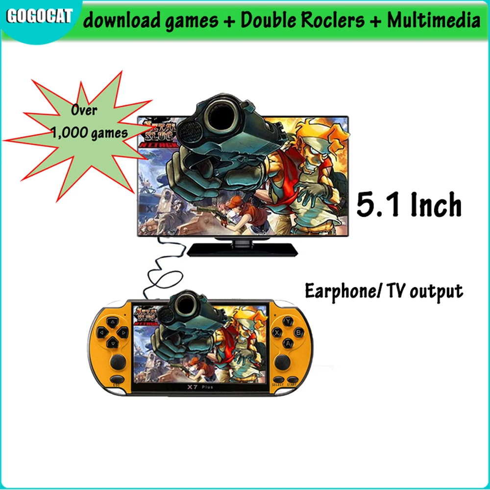 NEW 32/64/128 Bit 5.1" LCD X7 Plus Double Rocker 8G Handheld Retro Game Console Video MP5 over 1,000 Games Save Game Progress
NEW 32/64/128 Bit 5.1" LCD X7 Plus Double Rocker 8G Handheld Retro Game Console Video MP5 over 1,000 Games Save Game Progress