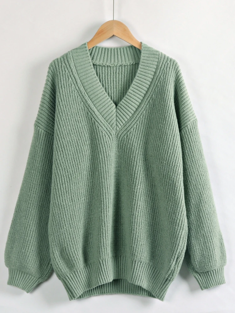 Autumn Winter Knitted Women Pullover Sweater Thick Warm V-Neck Casual Jumper Oversized Soft Loose Ladies Sweater
Autumn Winter Knitted Women Pullover Sweater Thick Warm V-Neck Casual Jumper Oversized Soft Loose Ladies Sweater